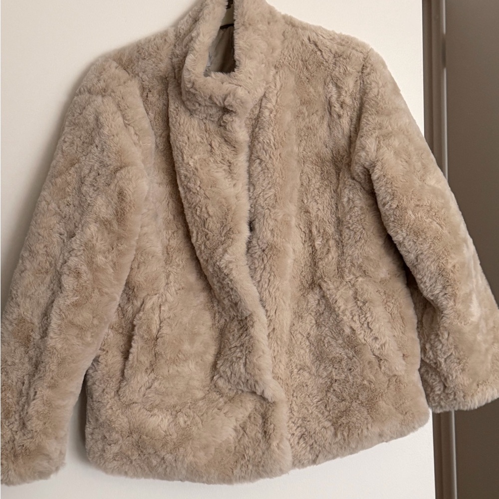 Women's Tan Faux Fur Jacket
